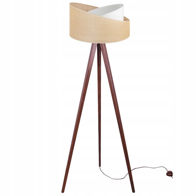 Lampa podłogowa trójnóg Light Home LH Juta Drewno 1x E27 60W nogi grube brązowy 1szt.