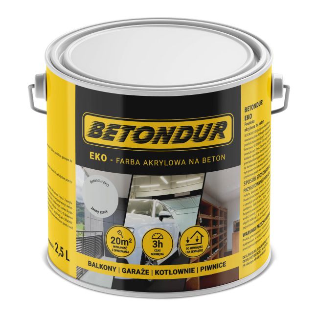 Farba do betonu Betondur Eko jasna szara 2,5 l