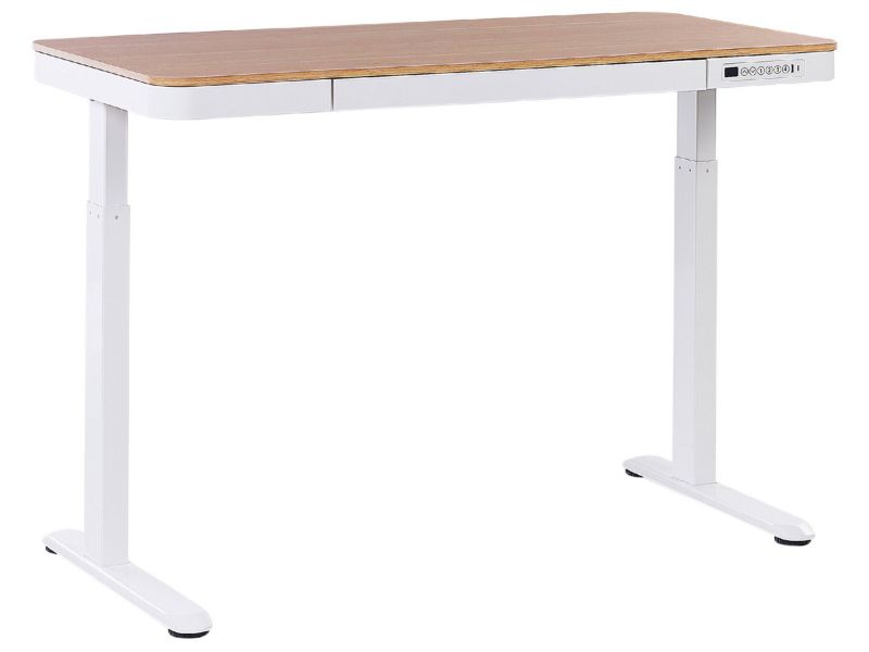 Biurko regulowane Elektryczny Jasne drewno Kenly 120 x 60 cm 1 szt.