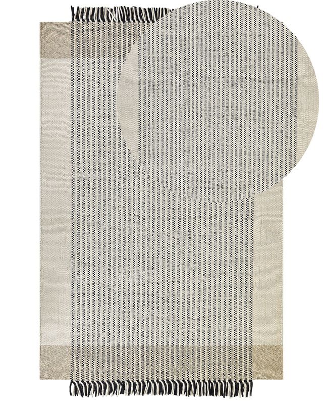 Dywan wełniany 200 x 300 cm beżowo-czarny Divarli 1 szt.