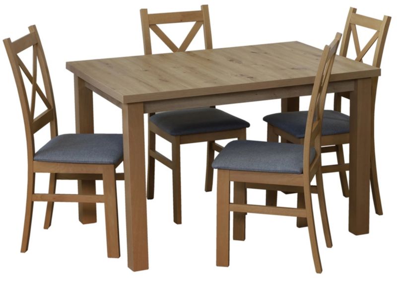 Zestaw stół 150/190x80 i 4 krzesła Bonni M009-4 Dąb Artisan 1 kpl.