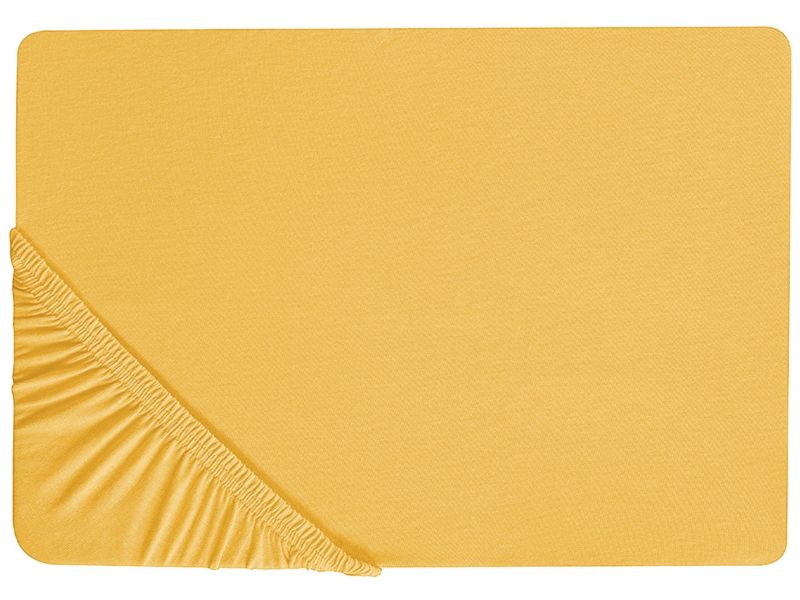 Prześcieradło z gumką Janbu Bawełna 90x200 cm Musztardowy 1 szt.