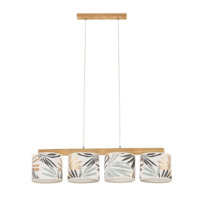 Drewniana Lampa Wisząca SPOT Light 4xE27 Max.25W Dąb Olejowany FSC z Wielokolorowymi Abażurami, Polski Producent, 1 szt.