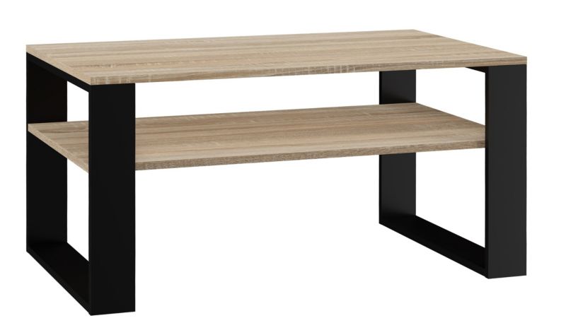 Stolik Kawowy Topeshop Ława Modern 1P Dąb Sonoma/Czerń 58x90x50 cm 1 szt.