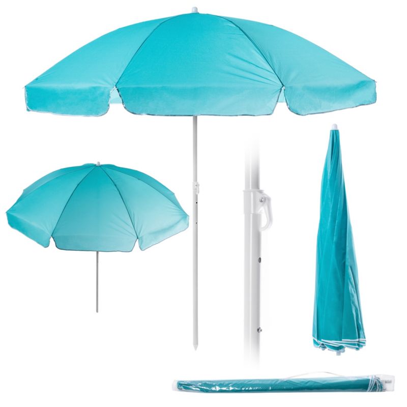 Parasol Ogrodowy KADAX Duży Składany 220cm Plażowy Pokrowiec 1 szt.