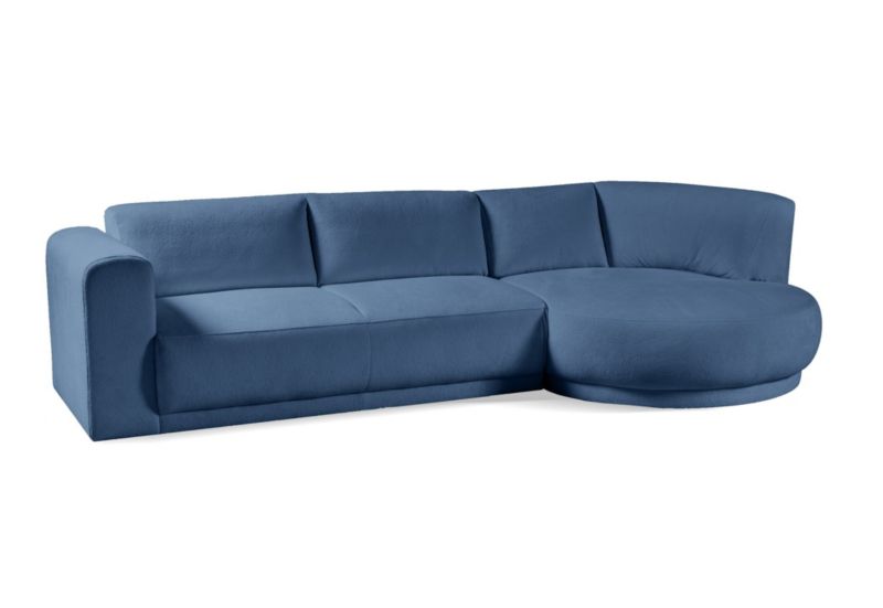 Narożnik prawostronny Bettso Lobiano 360x159 cm z funkcją spania niebieski 1szt.