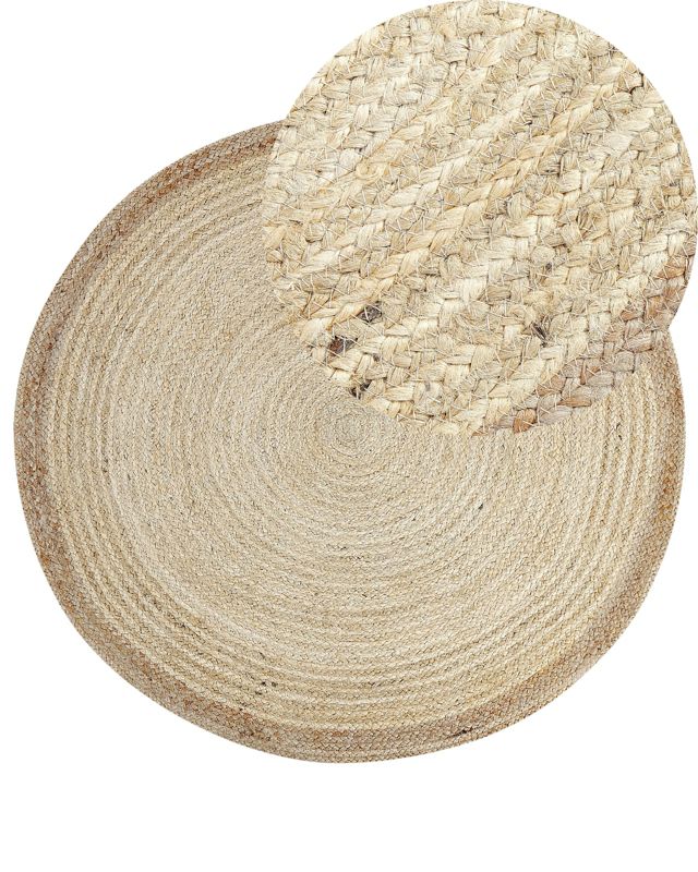 Dywan okrągły z juty 120 cm beżowy Menemen 1 szt.