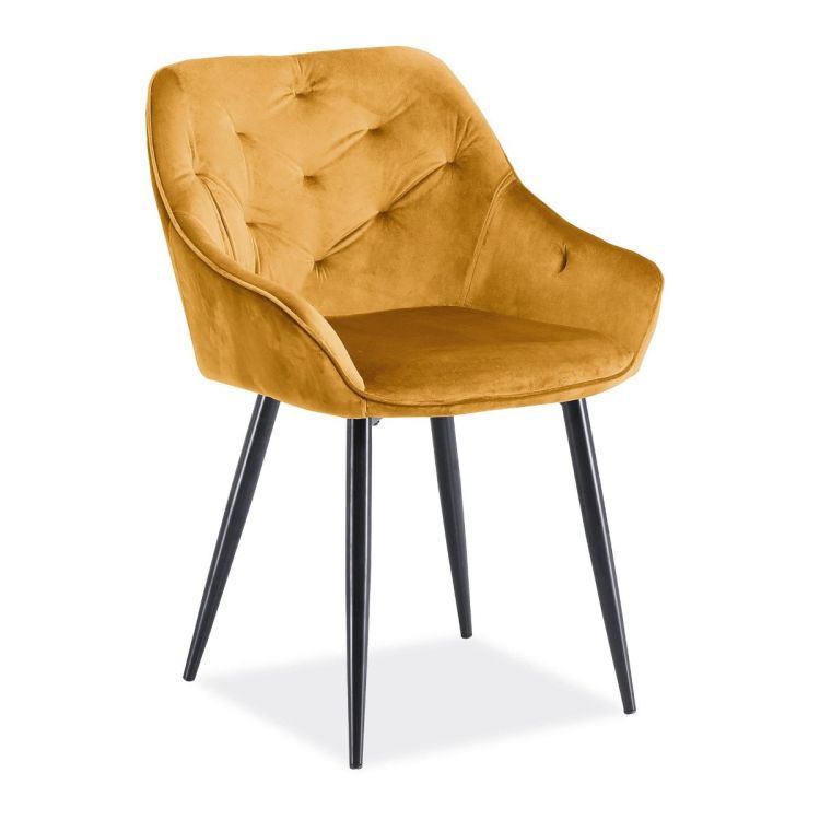 Krzesło Halmar tapicerowane K487 VELVET musztardowe 1 szt