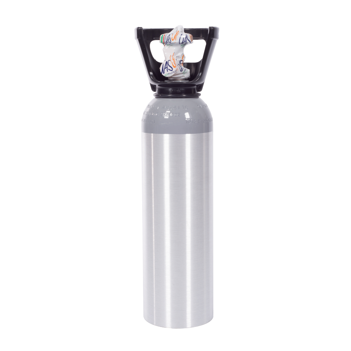 Butla aluminiowa z CO2 2kg. Butla GasMarine z dwutlenkiem węgla spożywczym. Nowa butla z gazem. Gastronomia, napoje gazowane.