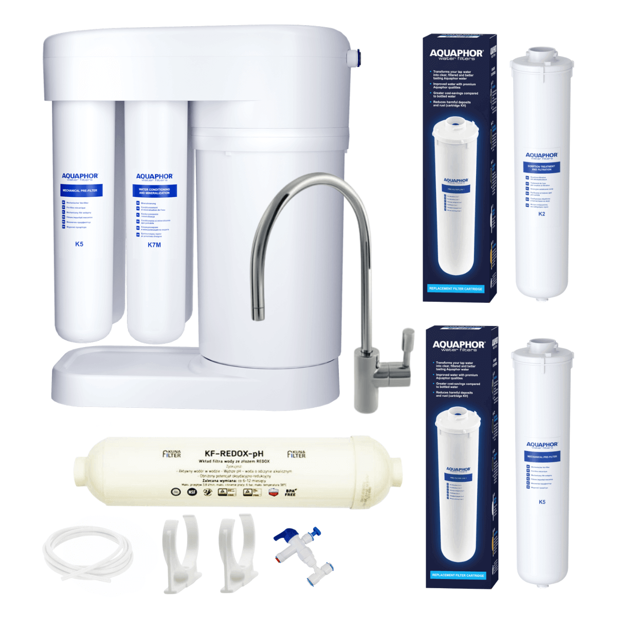 Aquaphor Morion RO-101S Redox Power. Filtr do wody z wbudowanym zbiornikiem. Jonizator wody. Dodatkowe filtry w zestawie!