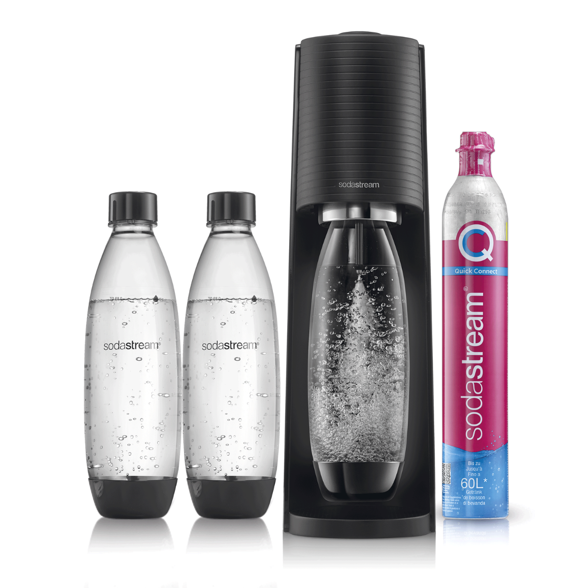 Saturator SodaStream Terra czarny komplet z gazem i 2 butelkami. Zestaw promocyjny! Syfon do gazowania wody.