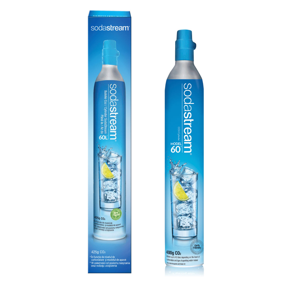 Nabój SodaStream z gazem. Kompletny, nowy, oryginalny cylinder (butla) z gazem do saturatorów SodaStream, Aarke, Philips, Brita.