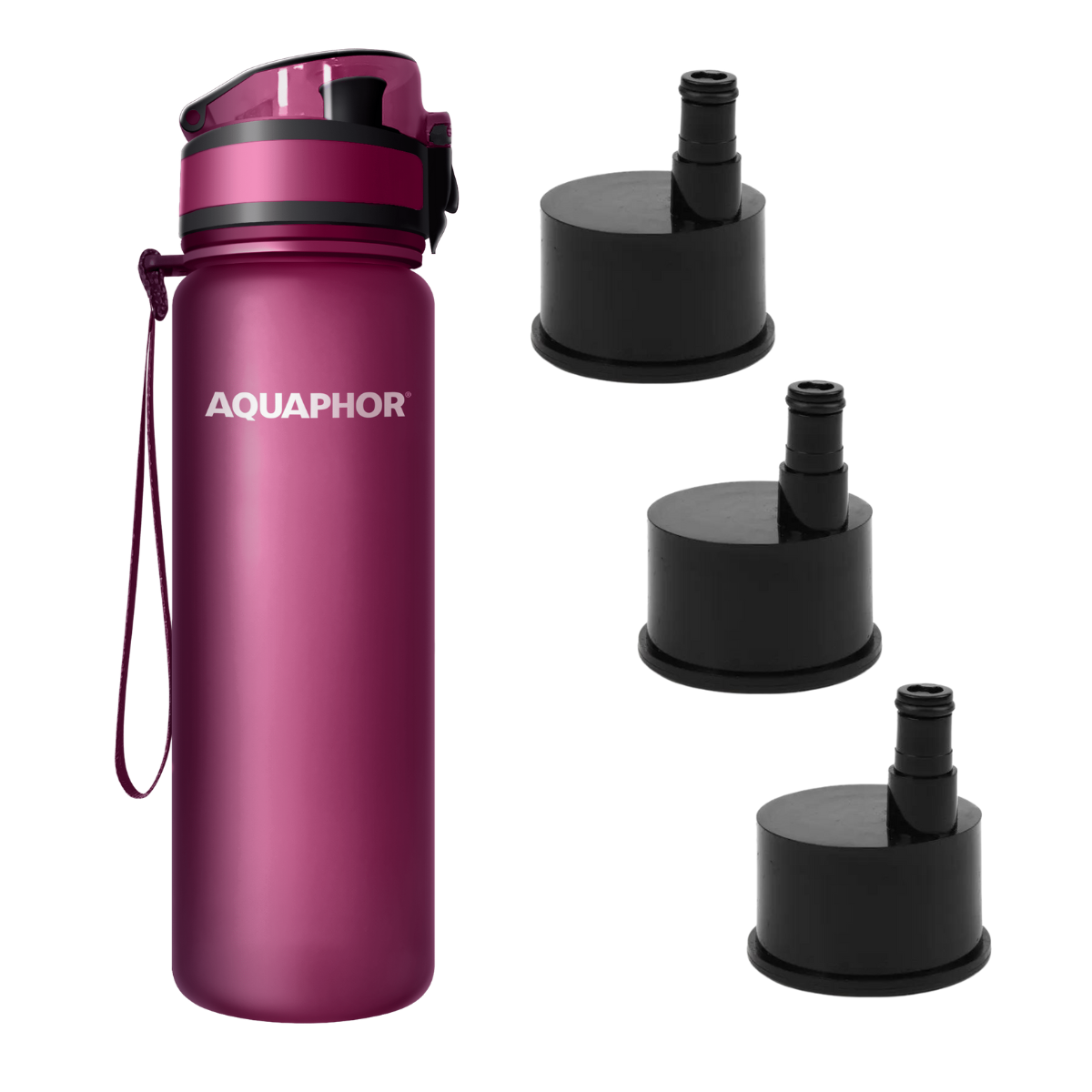 Bidon z filtrem Aquaphor City bordowy + 2 filtry dodatkowe.