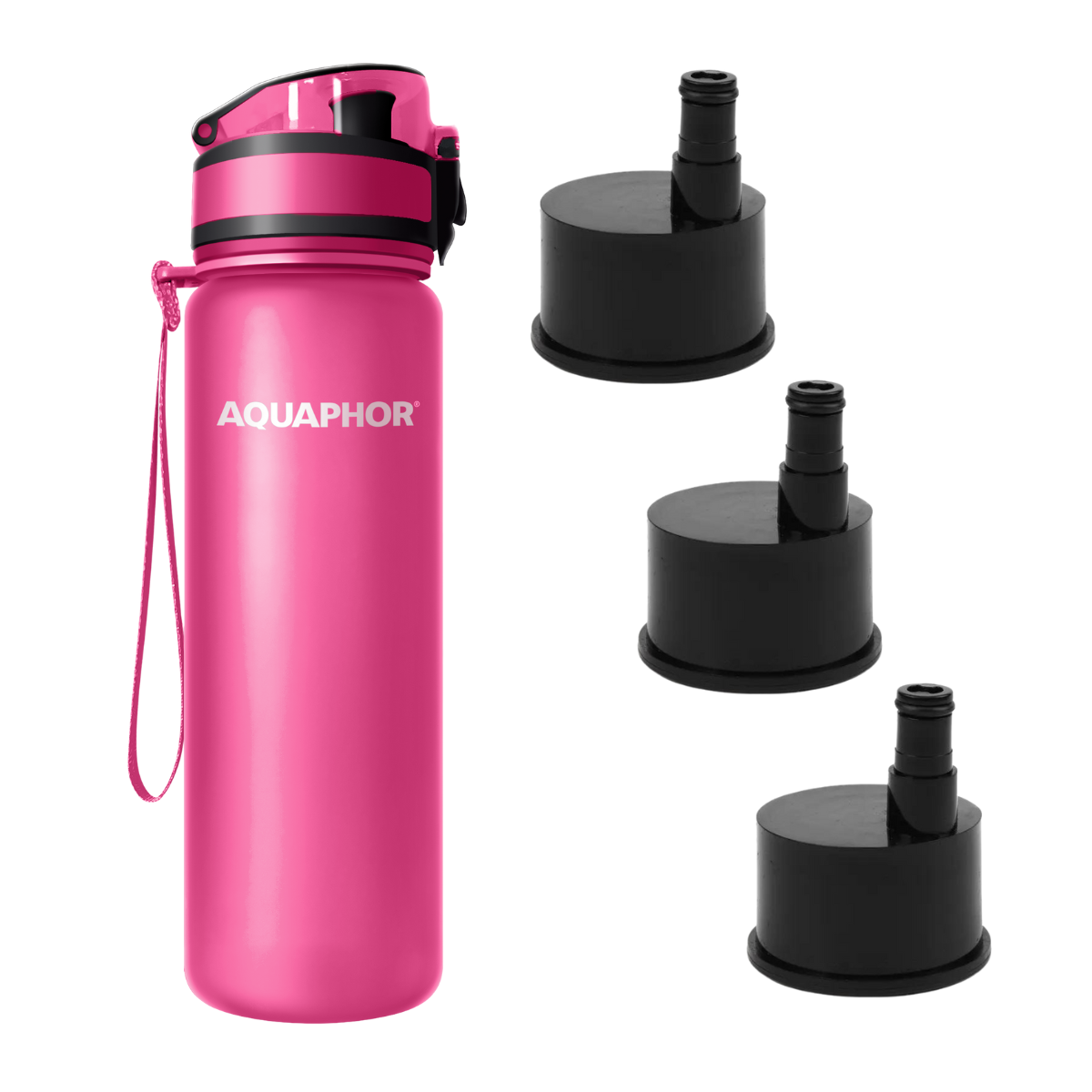 Bidon z filtrem Aquaphor City różowy + 2 filtry dodatkowe.