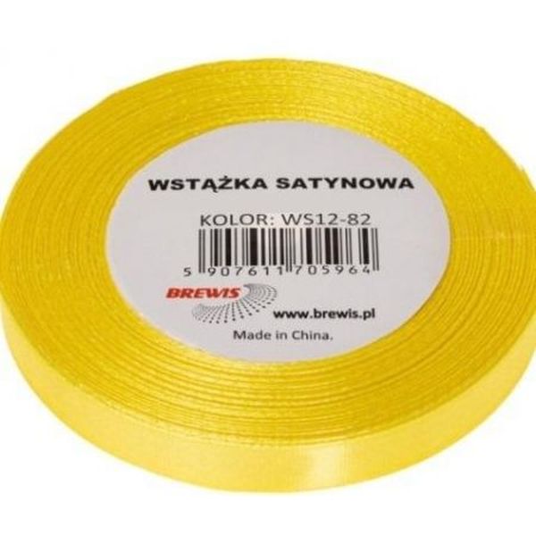 Wstążka satynowa 25mm/32m 82 kanarkowy