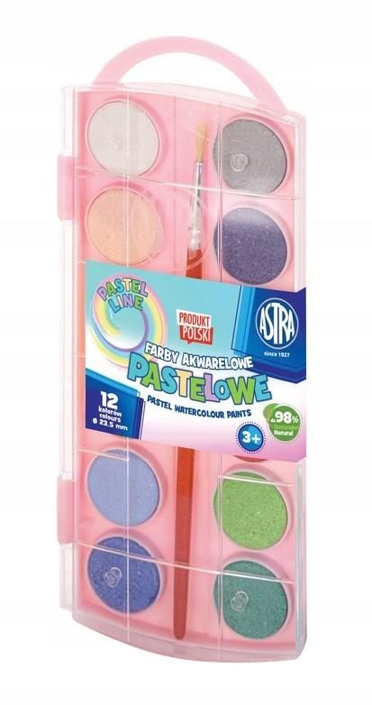 Farby akwarelowe pastel 12 kol. - 23, 5mm