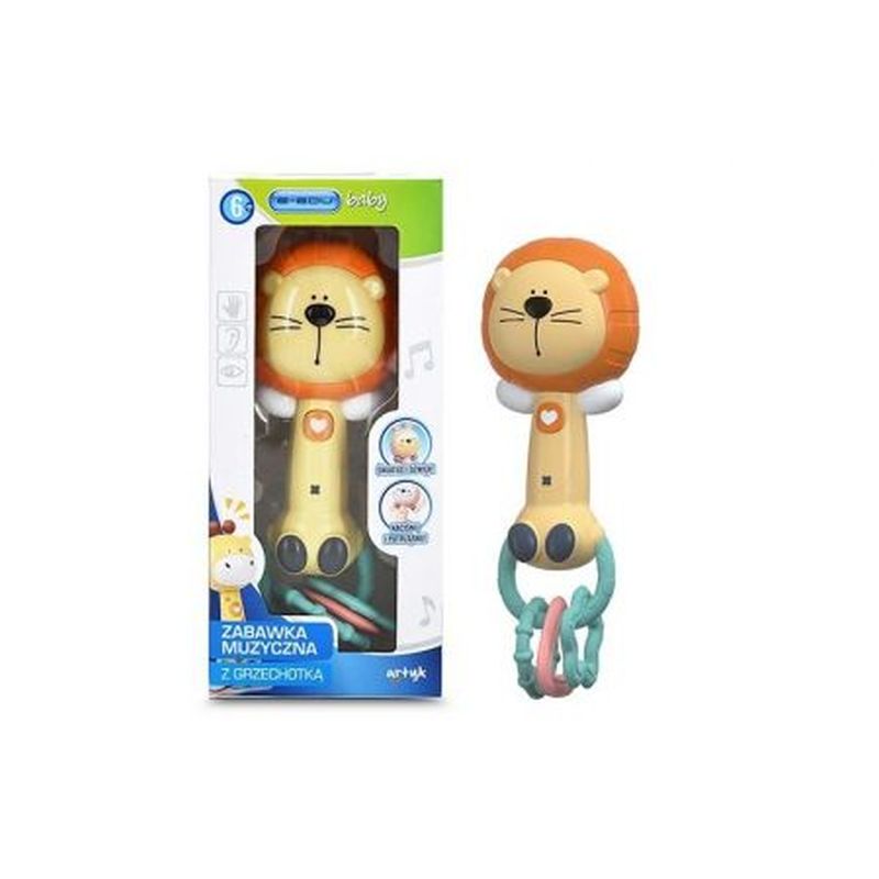 ZABAWKA MUZYCZNA Z GRYZAKIEM E-EDU BABY LEW 6 SZT/K