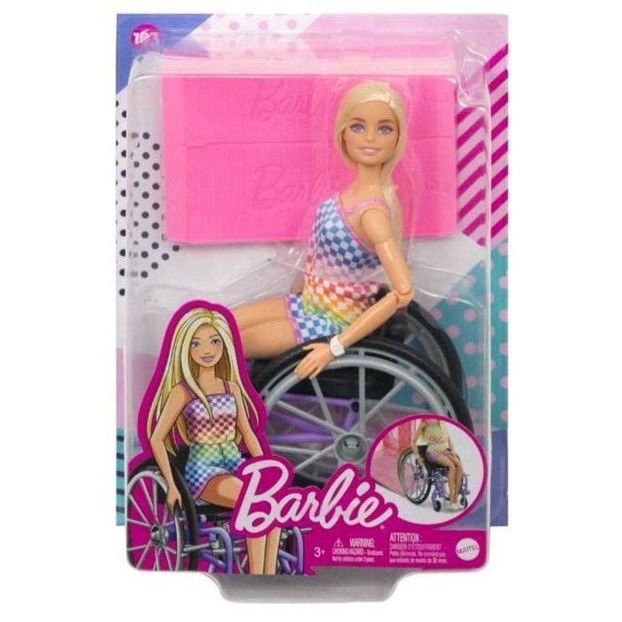 Barbie na Wózku Strój w Kratkę HJT13