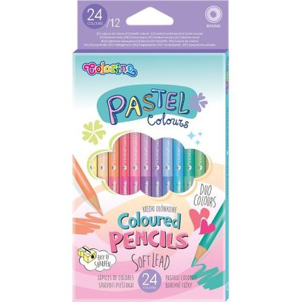 KREDKI 12 SZTUK/24 KOLORY PASTELOWE @