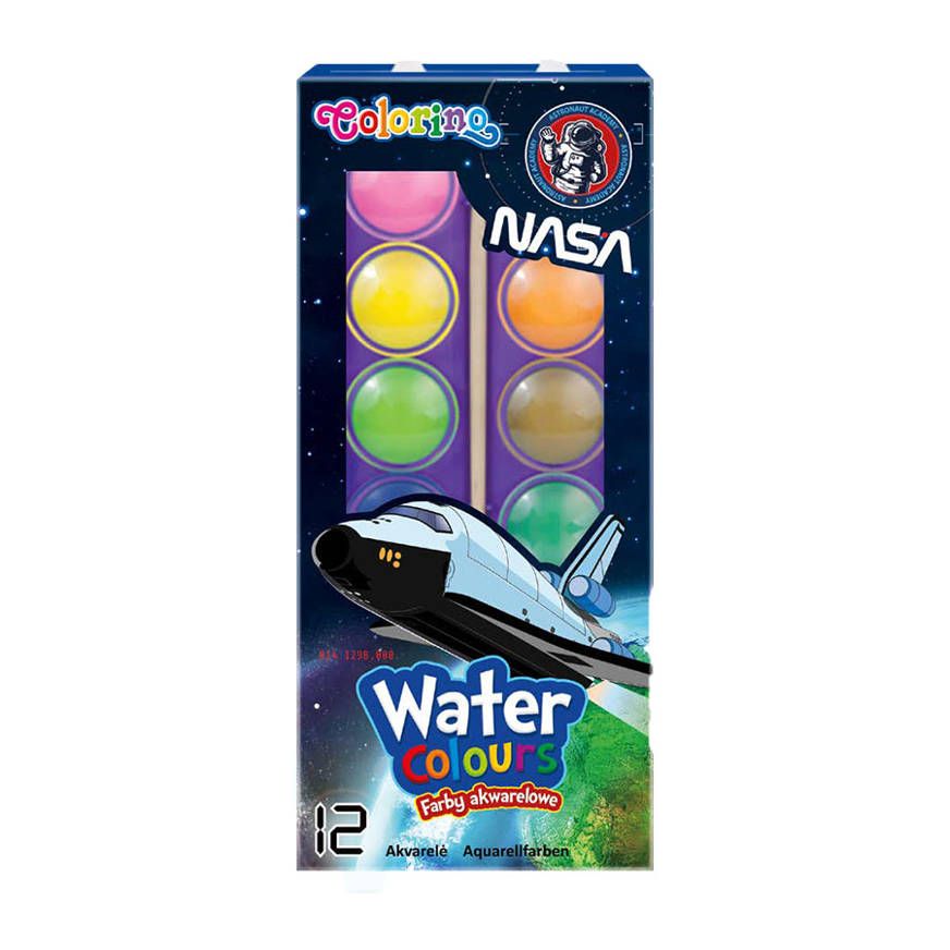 Farby akwarelowe 12 kolorów NASA Colorino
