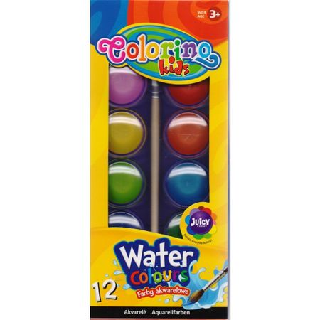Farby akwarelowe duża pastylka 12 kolorów, Colorino
