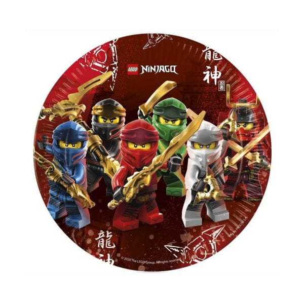 Talerzyki papierowe Lego Ninjago, next generation, 23cm, 8 sztuk