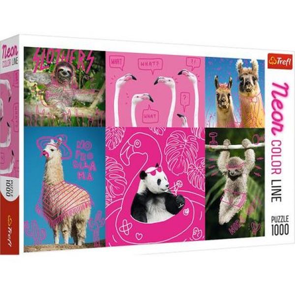 PUZZLE 1000 NEW COLOR LINE SZALONE ZWIERZAKI