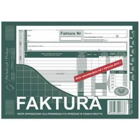FAKTURA VAT BRUTTO A5 POZIOM-UPR 123-3E