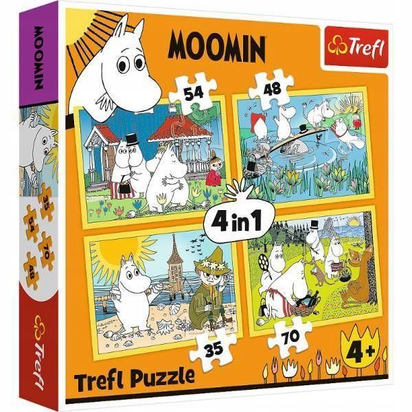 Puzzle 4w1 Wesoły Dzień Muminków Trefl