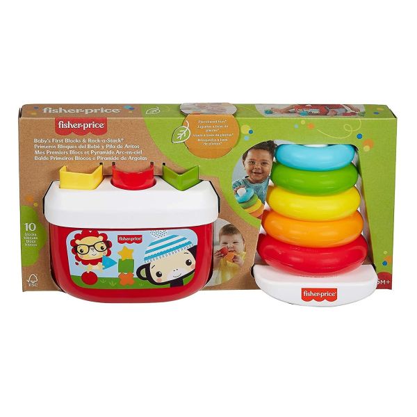 Fisher Price klocki sorter + kolorowa piramidka