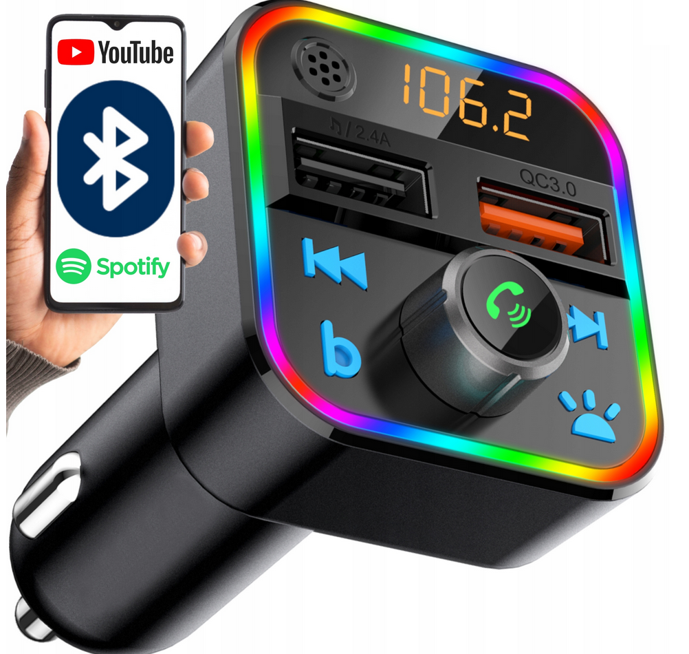 BLOW Transmiter Samochodowy 74-164 BLUETOOTH 5.3 +ładowarka USB QC - Henryx24