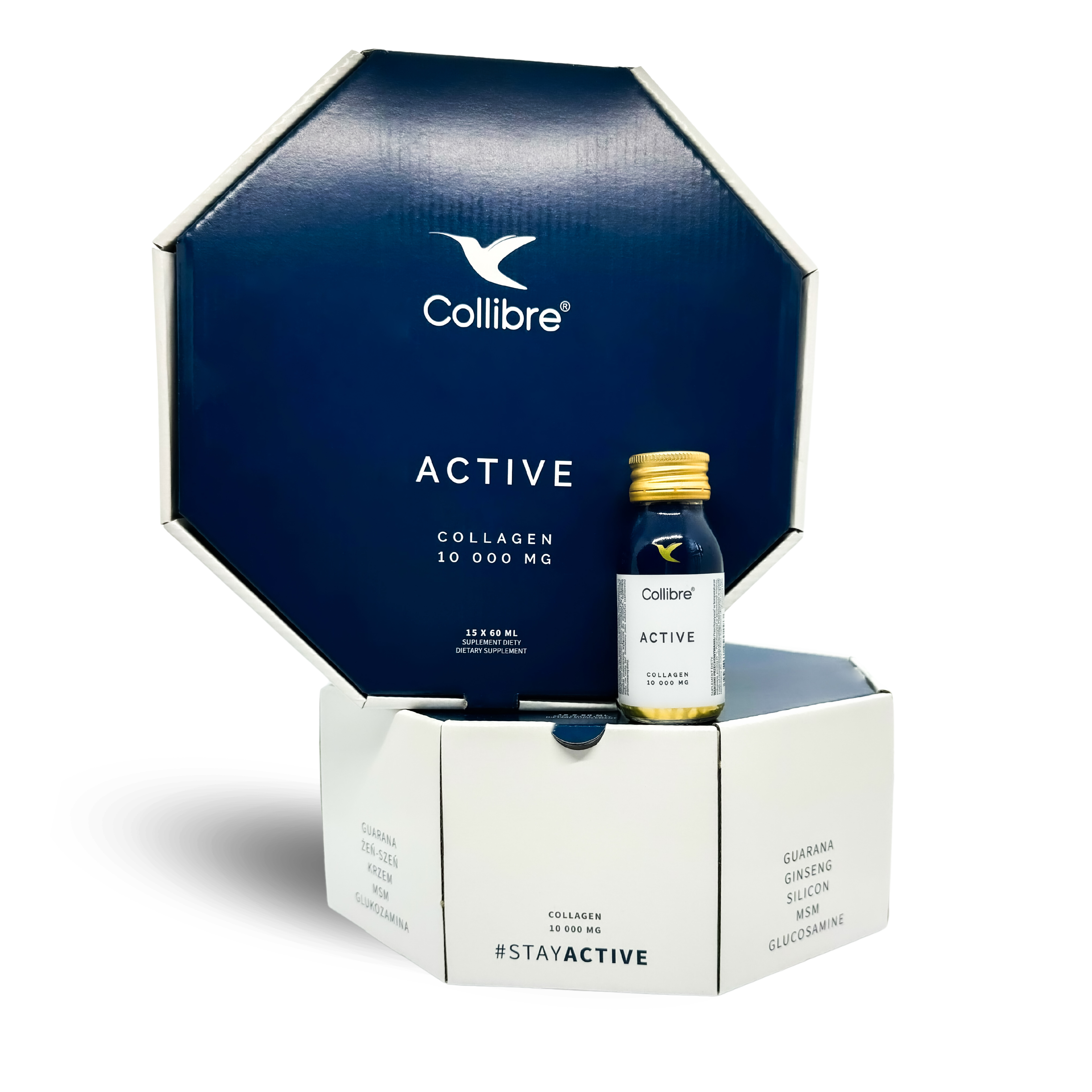 Collibre - Active Shot Kolagen do picia - Zdrowe mięśnie, 30 butelek (Zawartość zestawu: 30 x butelka 60ml)