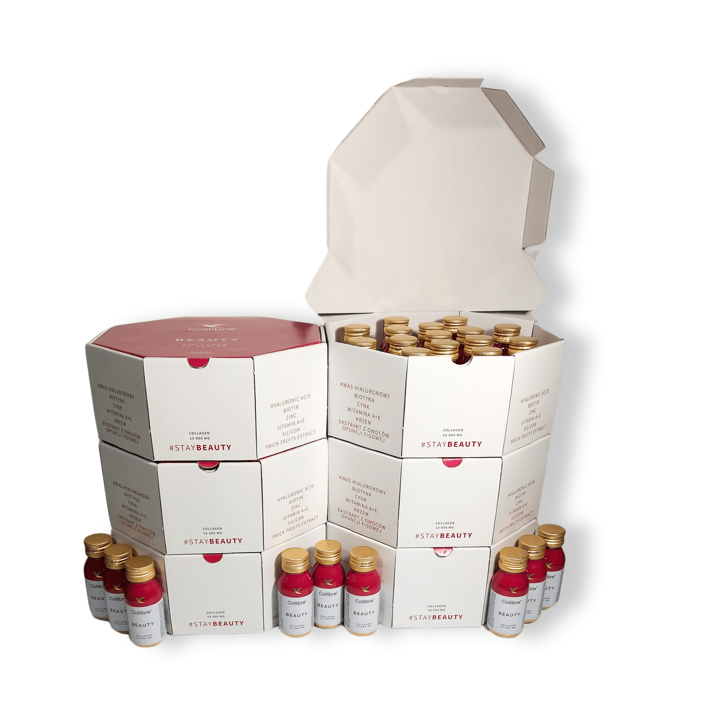 Collibre - Beauty Shot Kolagen do picia - Jędrna skóra, 90 butelek (Zawartość zestawu: 90 butelek x 60 ml)