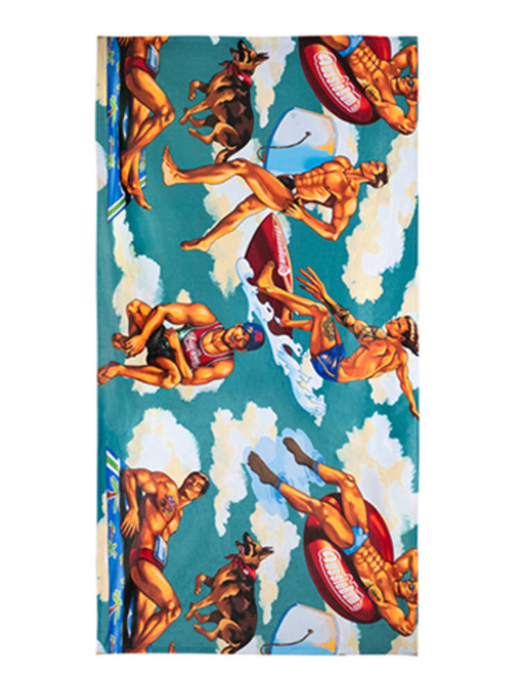Duży ręcznik plażowy w graficzny wzór | Turkusowy | Towel Beach Heaven | AussieBum