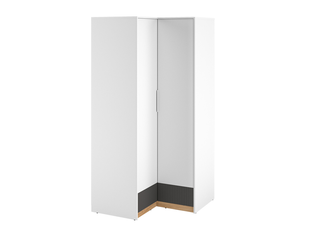 Nowoczesna biała szafa narożna młodzieżowa 96x96 cm TORINO