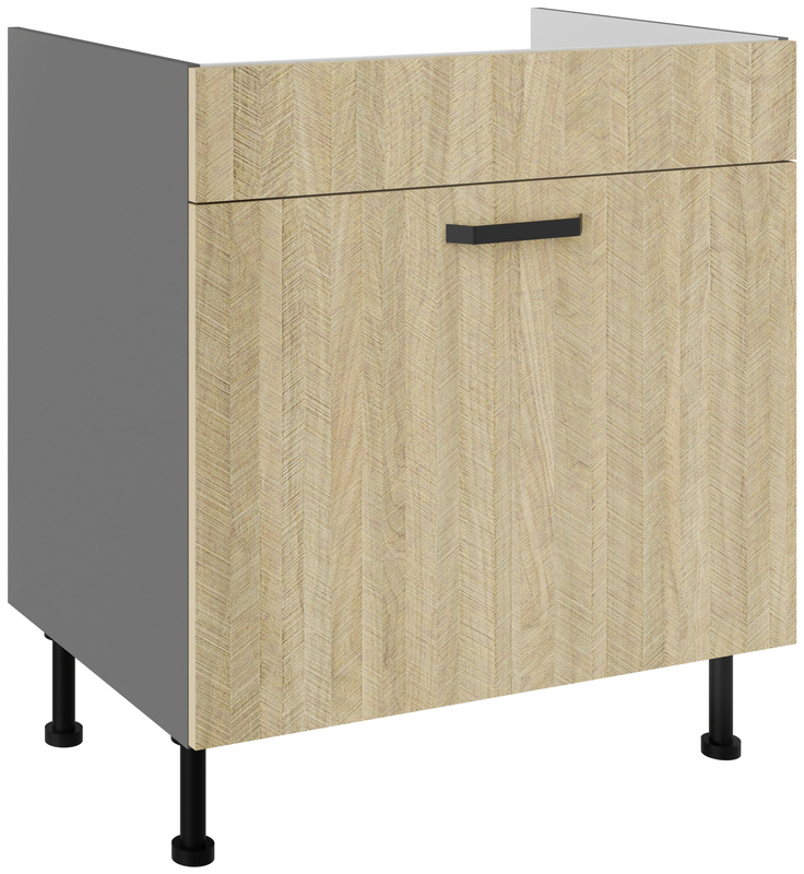 Szafka kuchenna pod zlewozmywak 80 cm SUNSHINE jodełka