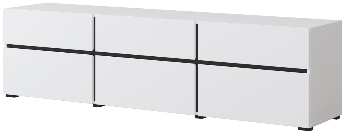 Biała nowoczesna szafka RTV pod telewizor 180 cm CROSS