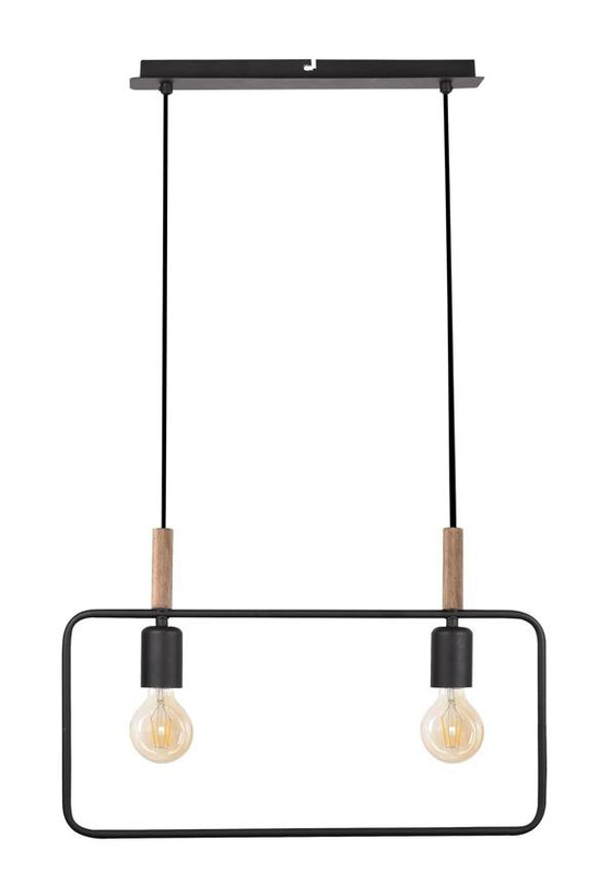 Lampa wisząca czarna regulowana wysokość 2x60W E27 Frame