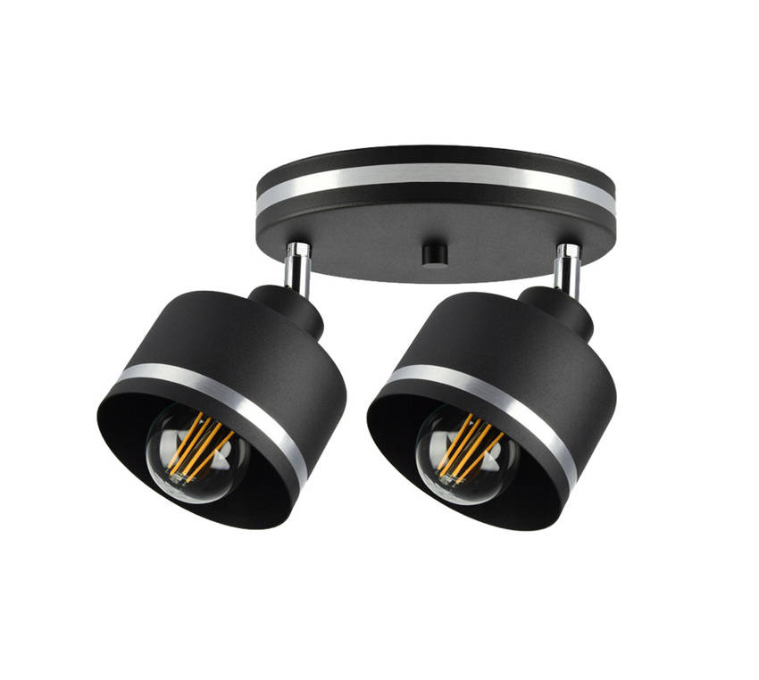 Czarna lampa sufitowa Wama 2xE27
