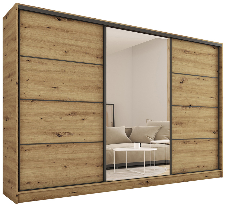Duża szafa na ubrania 280 cm dąb artisan LOFT