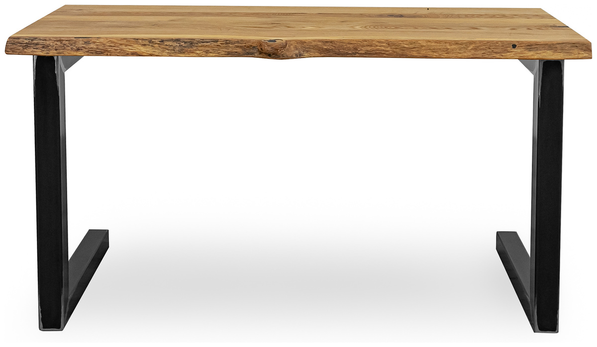 Dębowe biurko loftowe RAW z naturalnym drewnianym blatem olejowanym