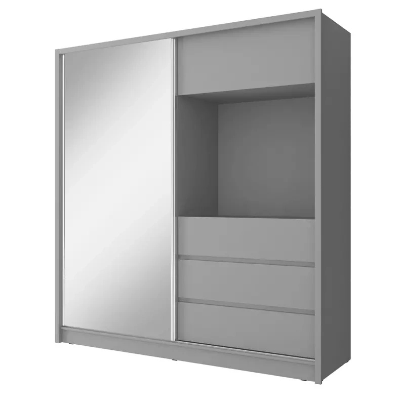 Szafa przesuwna z lustrem 200 cm grafit VISION