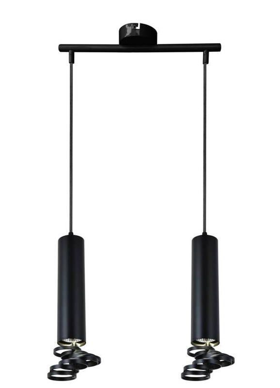 Lampa wisząca podwójna czarna 2x50W GU10 Tuba