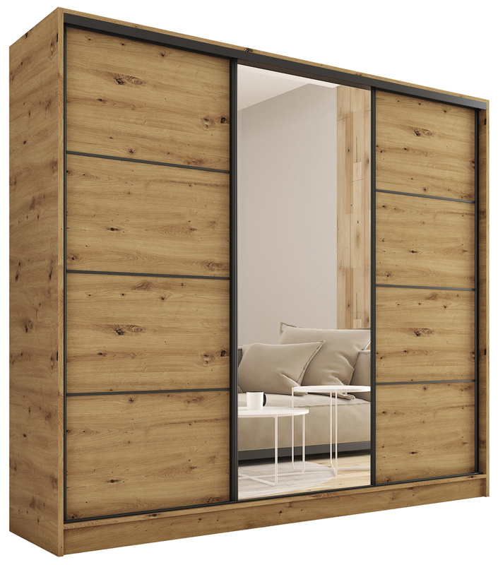 Szafa przesuwna 200 cm dąb artisan LOFT