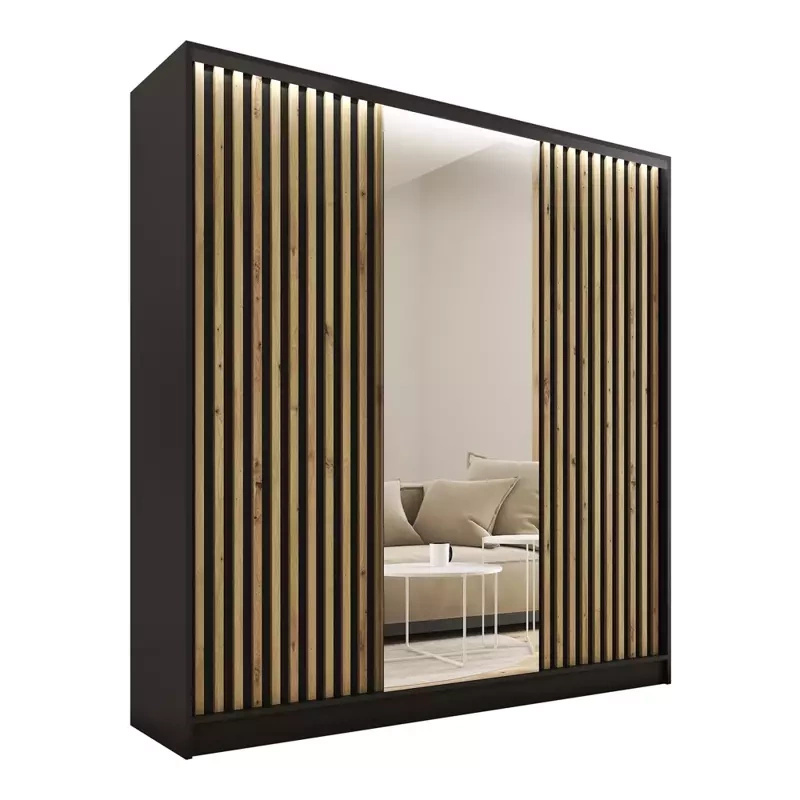 Szafa przesuwna do przedpokoju z lustrem LOFT 180 cm artisan