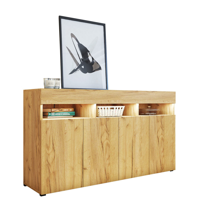 Komoda 140 cm dąb craft złoty PREMIUM