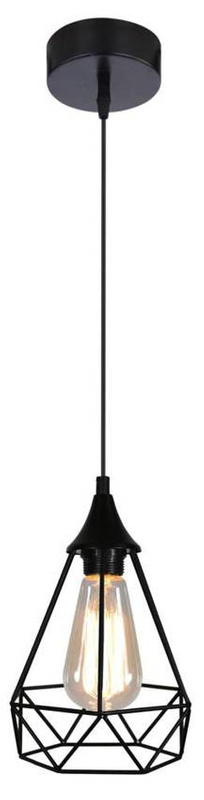 Lampa sufitowa wisząca czarna druciana 1x60W Graf