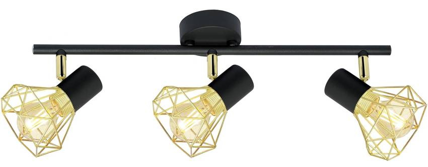 Lampa Sufitowa Verve Listwa 3xE14 Czarny Abażur Złoty
