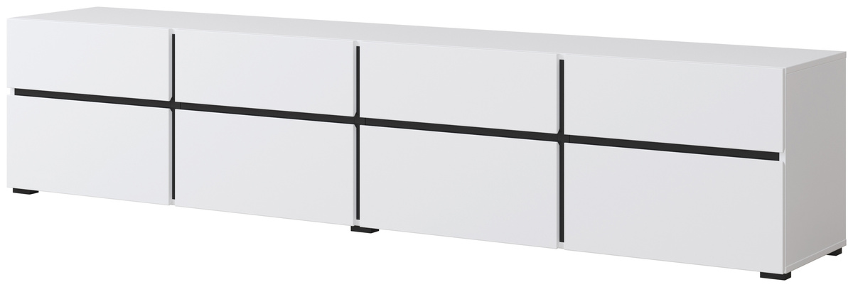 Biała nowoczesna szafka RTV pod telewizor 225 cm CROSS