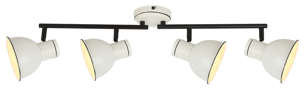 Lampa sufitowa Zumba czteropunktowa biało-czarna regulowana